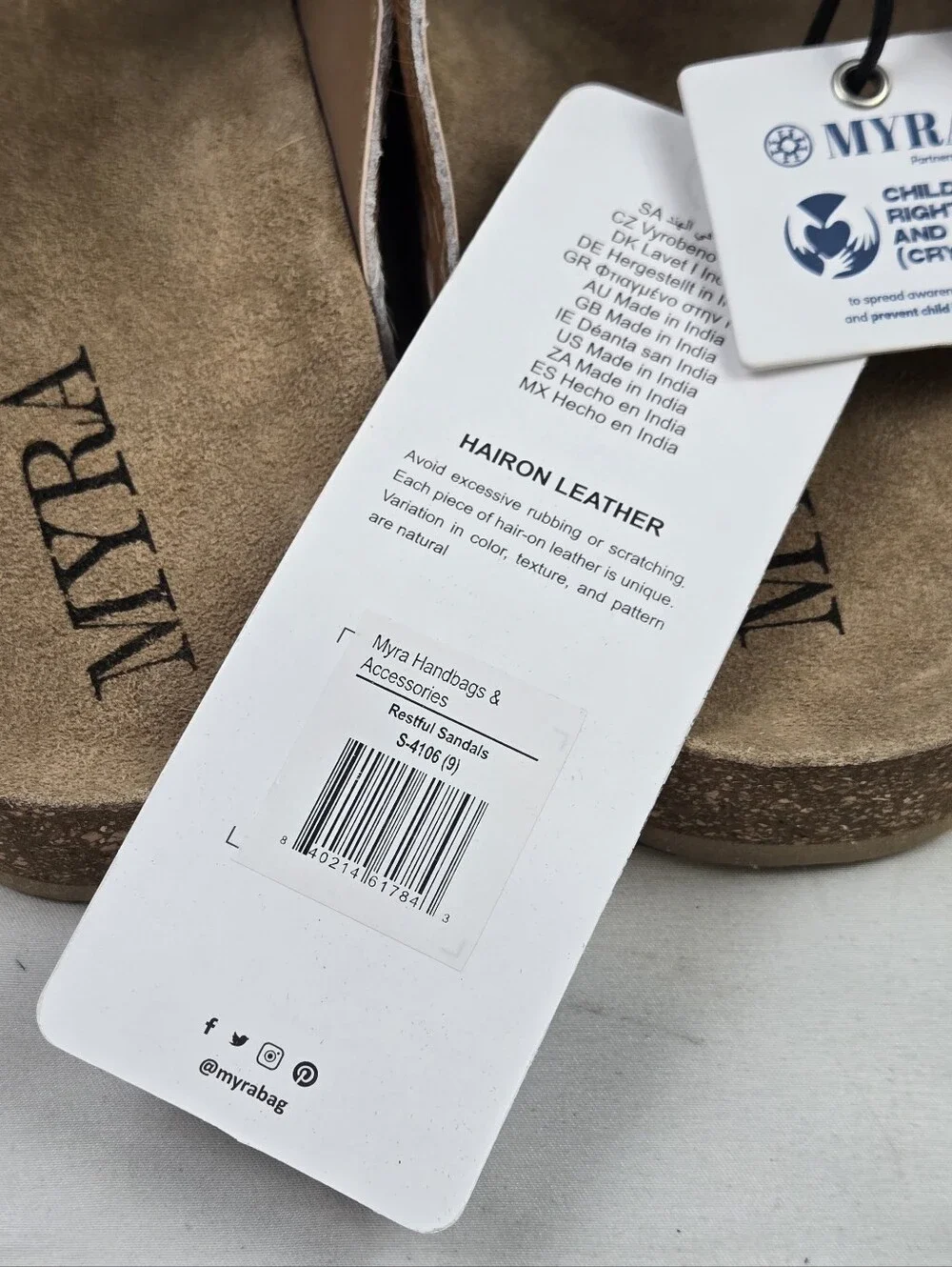 NWT - Myra Restful Sandals Hairon Leather Size 9 - Picture 7 of 9